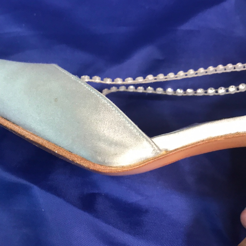 Vintage Stuart Weitzman Satin Heels With Beads - Picture 8 of 11